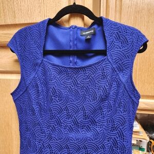 Liz Claiborne Lacey Fully Lined Midi Short Sleeve Dress ALine Silhouette